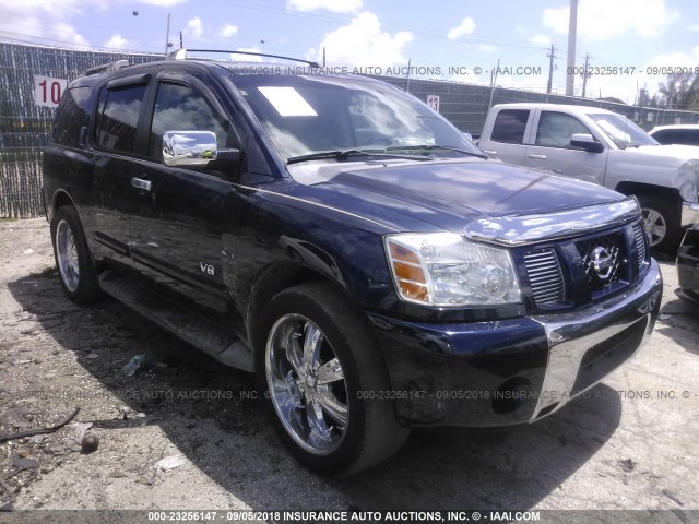 5N1AA08A76N728596 - 2006 NISSAN ARMADA SE/LE BLUE photo 1