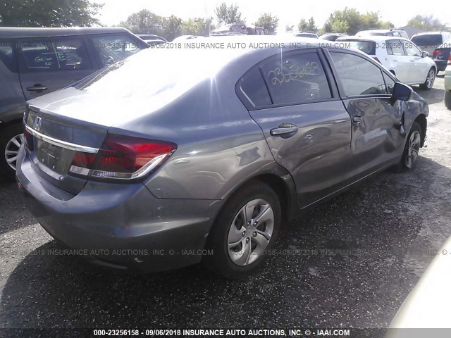 19XFB2F50FE038802 - 2015 HONDA CIVIC LX GRAY photo 4