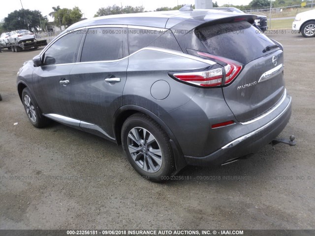 5N1AZ2MG0GN164905 - 2016 NISSAN MURANO S/SL/SV/PLATINUM GRAY photo 3