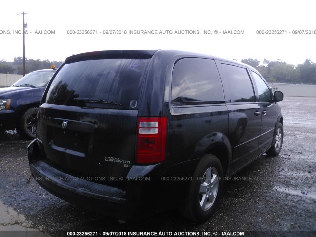 2D4RN4DE0AR348722 - 2010 DODGE GRAND CARAVAN SE BLACK photo 4