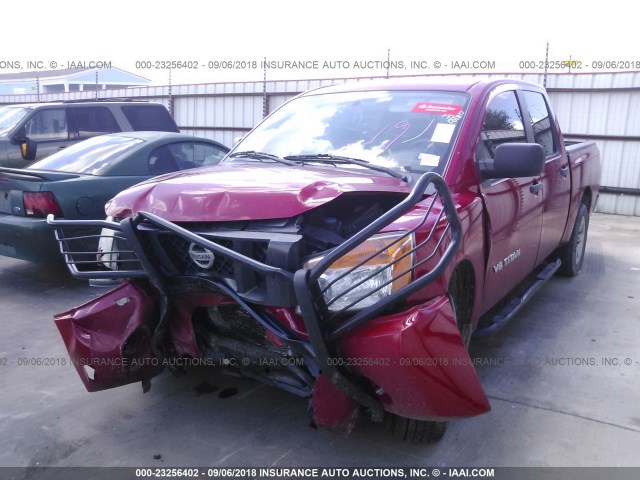 1N6BA0EK4BN326385 - 2011 NISSAN TITAN S/SV/SL/PRO-4X RED photo 2