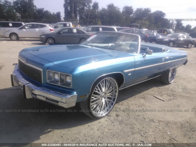 1N67U5Y1020460000 - 1975 CHEVROLET CAPRICE CONVERTIBLE  BLUE photo 2