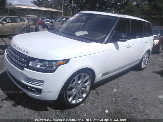 SALGS3TF6FA221270 - 2015 LAND ROVER RANGE ROVER SUPERCHARGED WHITE photo 2