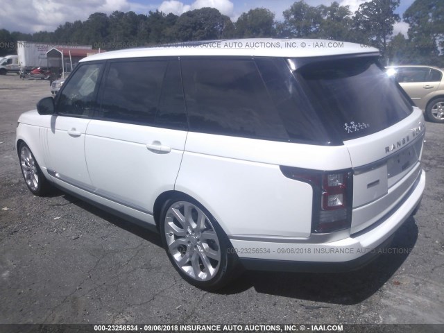 SALGS3TF6FA221270 - 2015 LAND ROVER RANGE ROVER SUPERCHARGED WHITE photo 3