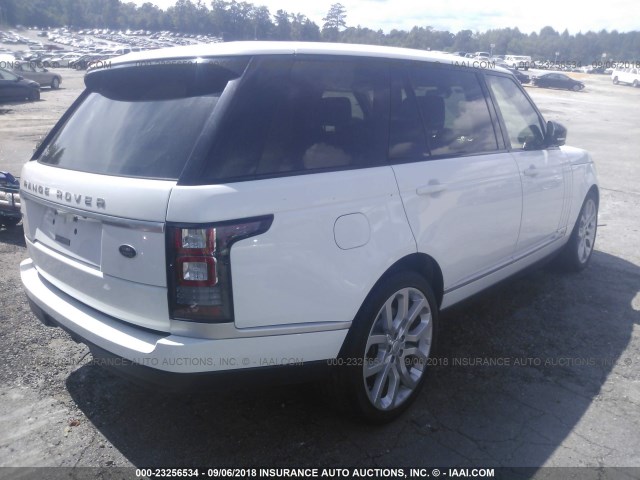 SALGS3TF6FA221270 - 2015 LAND ROVER RANGE ROVER SUPERCHARGED WHITE photo 4