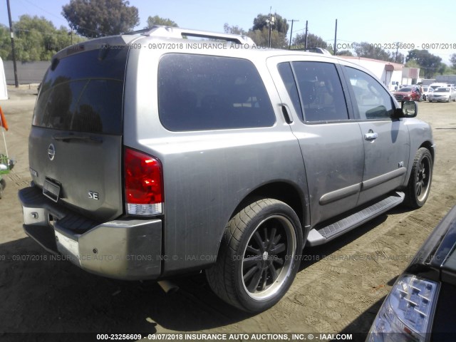 5N1AA08A57N709885 - 2007 NISSAN ARMADA SE/LE GRAY photo 4