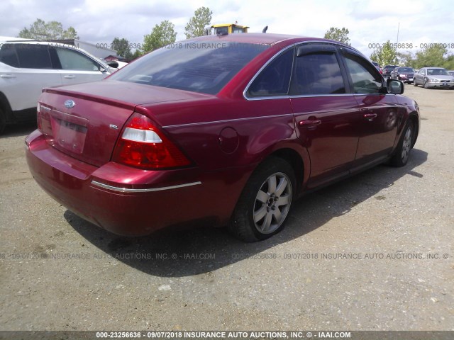 1FAHP24147G145398 - 2007 FORD FIVE HUNDRED SEL RED photo 4