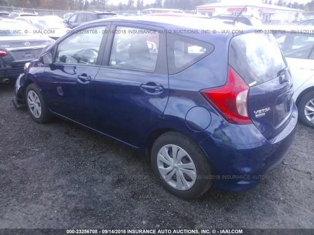 3N1CE2CPXJL359768 - 2018 NISSAN VERSA NOTE S/S PLUS/SV/SL/SR BLUE photo 3
