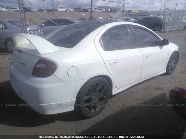 1B3ES66S65D283792 - 2005 DODGE NEON SRT-4 WHITE photo 4