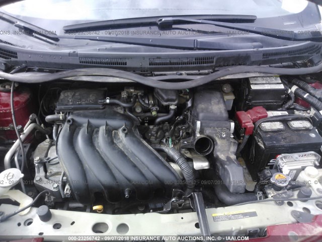3N1CE2CP1EL382345 - 2014 NISSAN VERSA NOTE S/S PLUS/SV/SL RED photo 10