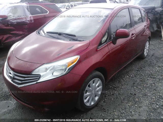 3N1CE2CP1EL382345 - 2014 NISSAN VERSA NOTE S/S PLUS/SV/SL RED photo 2