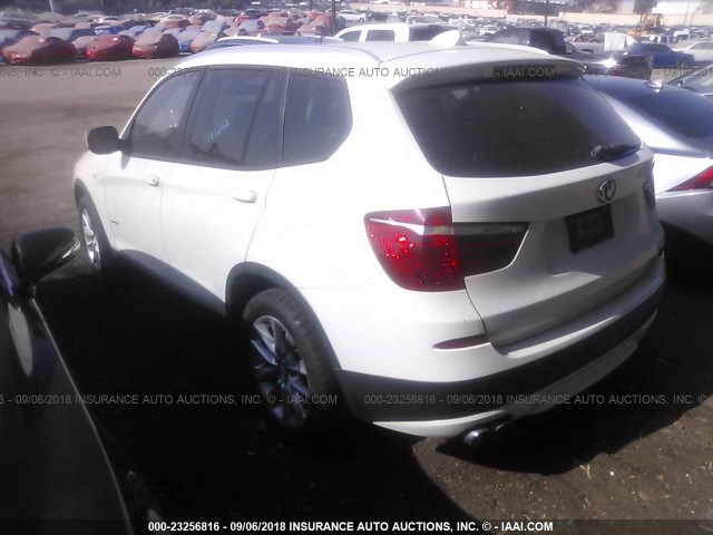 5UXWX9C53E0D12453 - 2014 BMW X3 XDRIVE28I WHITE photo 3