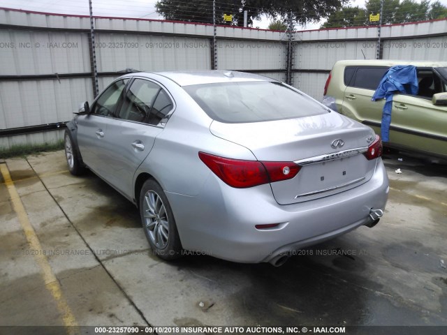 JN1BV7AP8EM679579 - 2014 INFINITI Q50 PREMIUM/SPORT SILVER photo 3