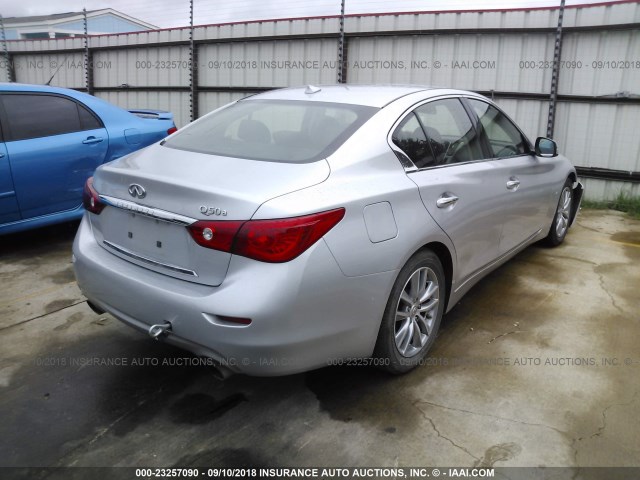 JN1BV7AP8EM679579 - 2014 INFINITI Q50 PREMIUM/SPORT SILVER photo 4