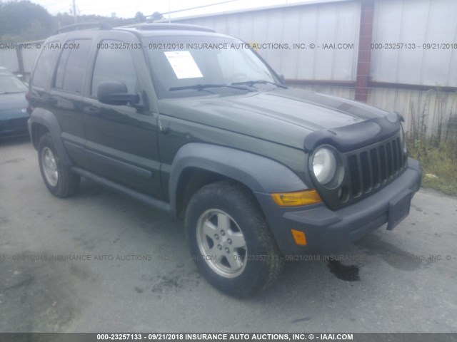 1J4GL48K87W540071 - 2007 JEEP LIBERTY SPORT GREEN photo 1