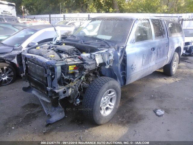 1D7HG38K74S504843 - 2004 DODGE DAKOTA QUAD SPORT BLUE photo 2