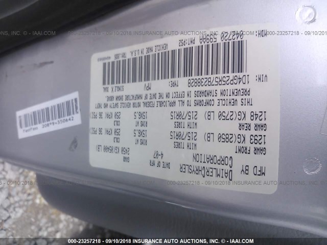 1D4GP25R57B238828 - 2007 DODGE CARAVAN SE GRAY photo 9