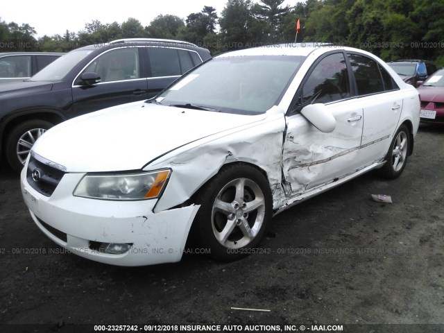 5NPEU46F86H099773 - 2006 HYUNDAI SONATA GLS/LX WHITE photo 2