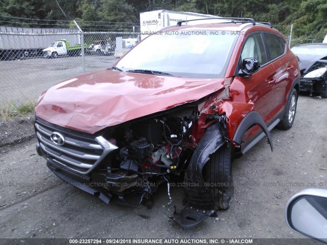 KM8J3CA42HU452479 - 2017 HYUNDAI TUCSON LIMITED/SPORT AND ECO/SE ORANGE photo 2