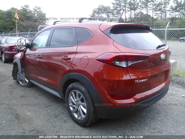 KM8J3CA42HU452479 - 2017 HYUNDAI TUCSON LIMITED/SPORT AND ECO/SE ORANGE photo 3