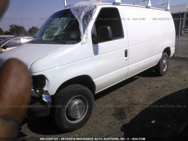 1FTNE24L75HA07897 - 2005 FORD ECONOLINE E250 VAN WHITE photo 2