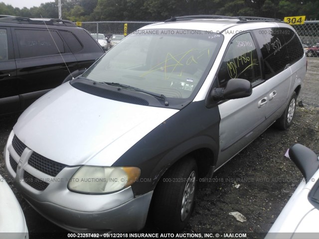 2B4GP44302R705442 - 2002 DODGE GRAND CARAVAN SPORT GRAY photo 2