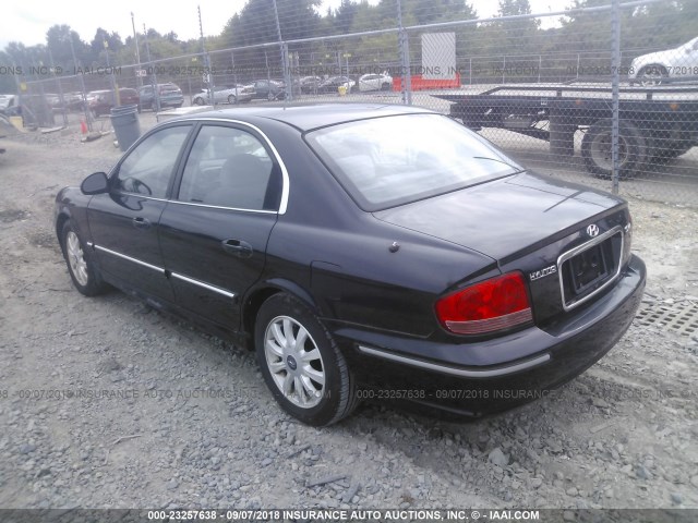 KMHWF35H73A883663 - 2003 HYUNDAI SONATA BLACK photo 3