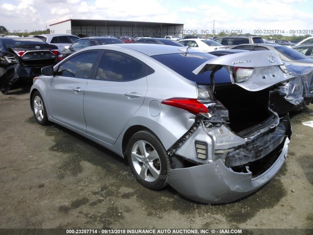 5NPDH4AE3CH072863 - 2012 HYUNDAI ELANTRA GLS/LIMITED SILVER photo 3