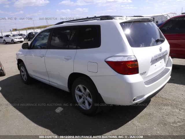 5TDJK3EH0AS025817 - 2010 TOYOTA HIGHLANDER SE WHITE photo 3