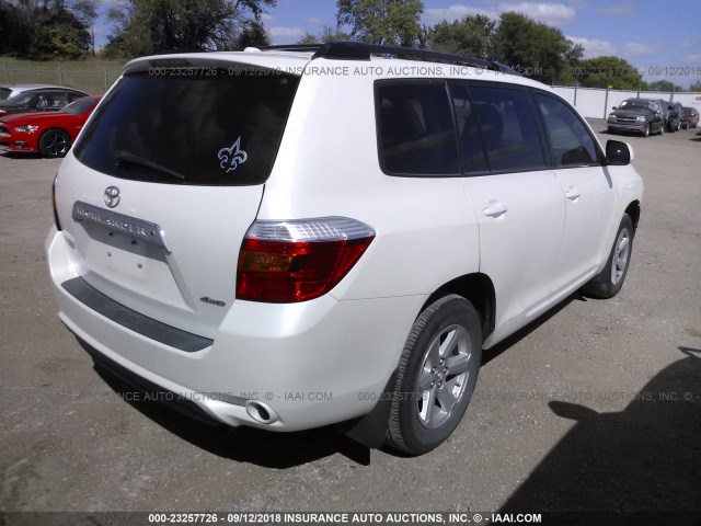 5TDJK3EH0AS025817 - 2010 TOYOTA HIGHLANDER SE WHITE photo 4