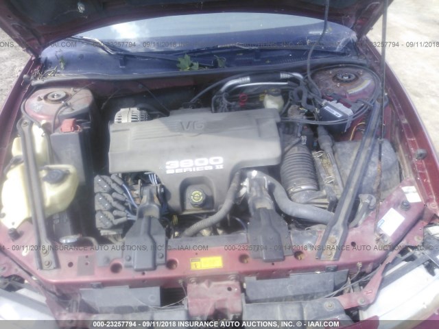 1G2WJ52K9VF242331 - 1997 PONTIAC GRAND PRIX SE 栗色 照片 10