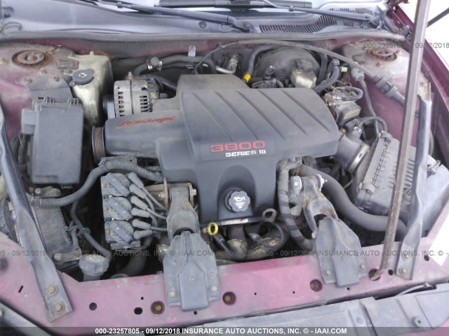 2G2WR524741118526 - 2004 PONTIAC GRAND PRIX GTP BURGUNDY photo 10