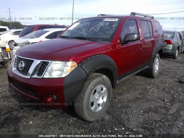 5N1AR1NN6BC609644 - 2011 NISSAN PATHFINDER S/LE/SE RED photo 2