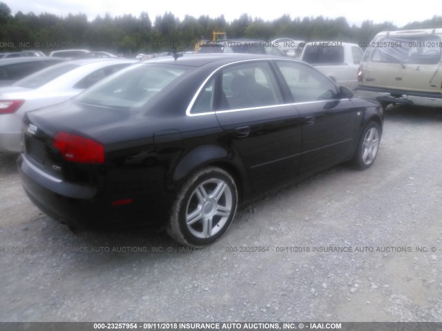 WAUAF78E57A101354 - 2007 AUDI A4 2/TURBO BLACK photo 4