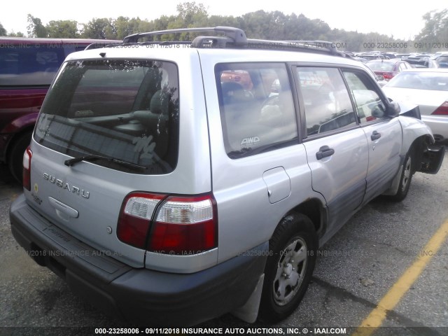 JF1SF635X2H728209 - 2002 SUBARU FORESTER L SILVER photo 4