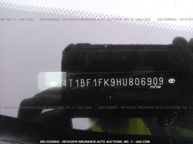 4T1BF1FK9HU806909 - 2017 TOYOTA CAMRY LE/XLE/SE/XSE 蓝色 照片 9