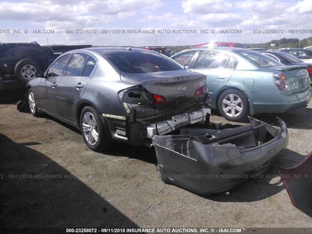 JN1CV6AP8AM404786 - 2010 INFINITI G37 SPORT GRAY photo 3