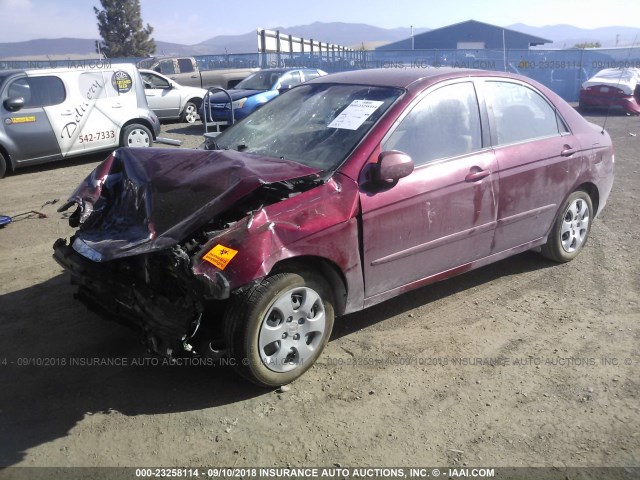 KNAFE121975406733 - 2007 KIA SPECTRA EX/LX MAROON photo 2