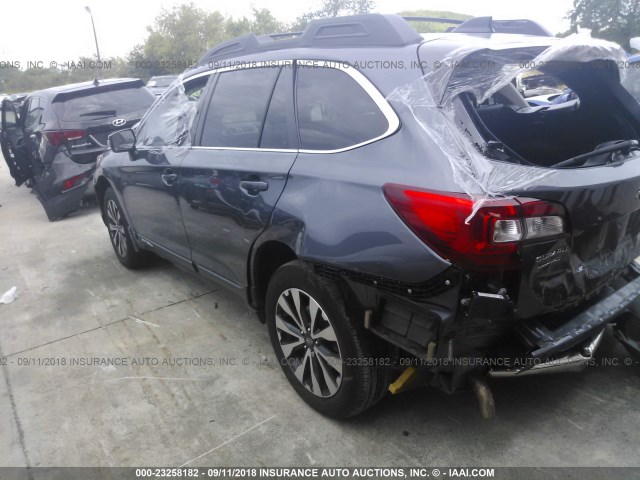 4S4BSANC6G3245417 - 2016 SUBARU OUTBACK 2.5I LIMITED GRAY photo 3