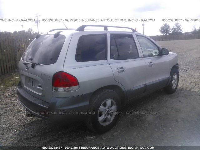 KM8SC13D35U945301 - 2005 HYUNDAI SANTA FE GLS/LX SILVER photo 4