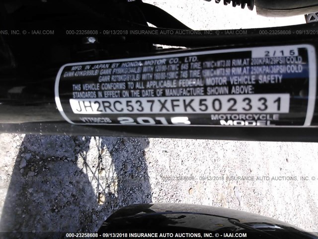 JH2RC537XFK502331 - 2015 HONDA VT750 C2B 黑色 照片 10