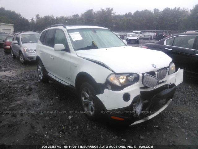 WBXPC934X9WJ28820 - 2009 BMW X3 XDRIVE30I WHITE photo 1