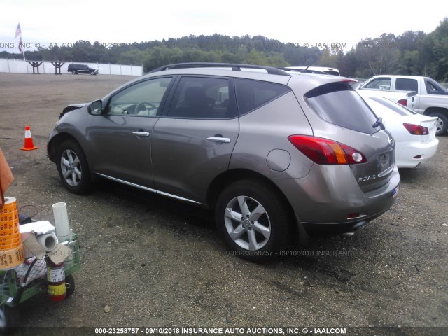 JN8AZ18U79W101994 - 2009 NISSAN MURANO S/SL TAN photo 3