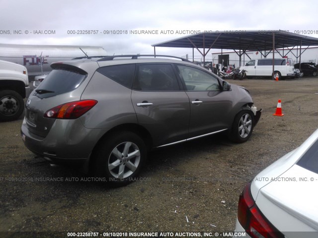 JN8AZ18U79W101994 - 2009 NISSAN MURANO S/SL TAN photo 4