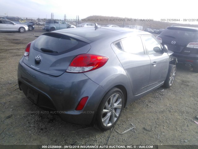 KMHTC6AD4GU289181 - 2016 HYUNDAI VELOSTER GRAY photo 4