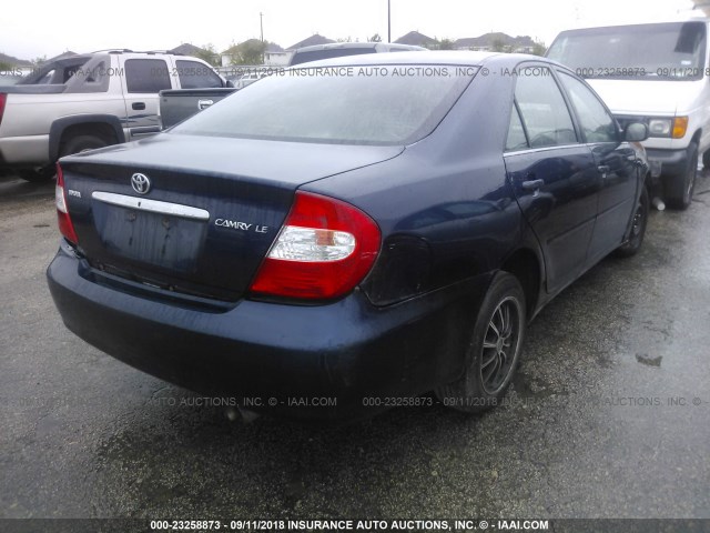 4T1BE32K94U339716 - 2004 TOYOTA CAMRY LE/XLE/SE BLUE photo 4