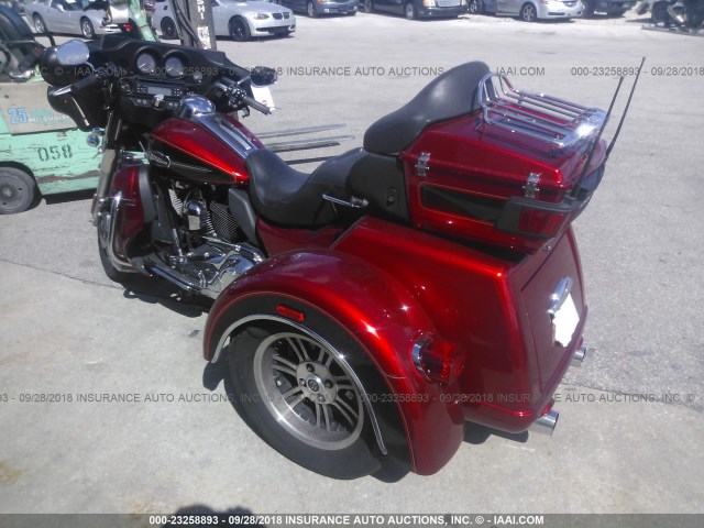 1HD1MAM11CB857615 - 2012 HARLEY-DAVIDSON FLHTCUTG TRI GLIDE ULTRA CLASSIC RED photo 3