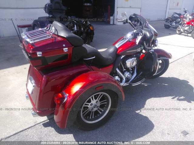 1HD1MAM11CB857615 - 2012 HARLEY-DAVIDSON FLHTCUTG TRI GLIDE ULTRA CLASSIC RED photo 4