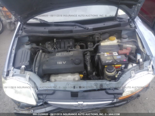 KL1TD66636B538180 - 2006 CHEVROLET AVEO LS BLUE photo 10
