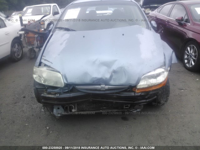 KL1TD66636B538180 - 2006 CHEVROLET AVEO LS BLUE photo 6